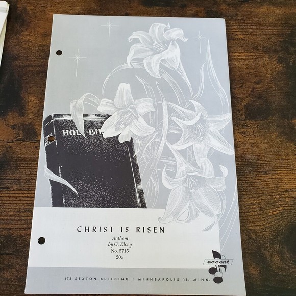 Accent Gospel Trumpet Company Church Music Library Vintage 1957 Sheet Music MN - Picture 5 of 12